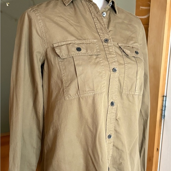 J. Crew Women's Khaki Button-Down Shirt - Picture 2 of 11